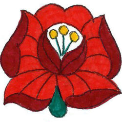 kalocsai rózsa a színező könyvből